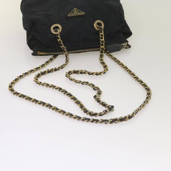 PRADA Quilted Chain Shoulder Bag Nylon Navy Auth ar11409 - Picture 7 of 16